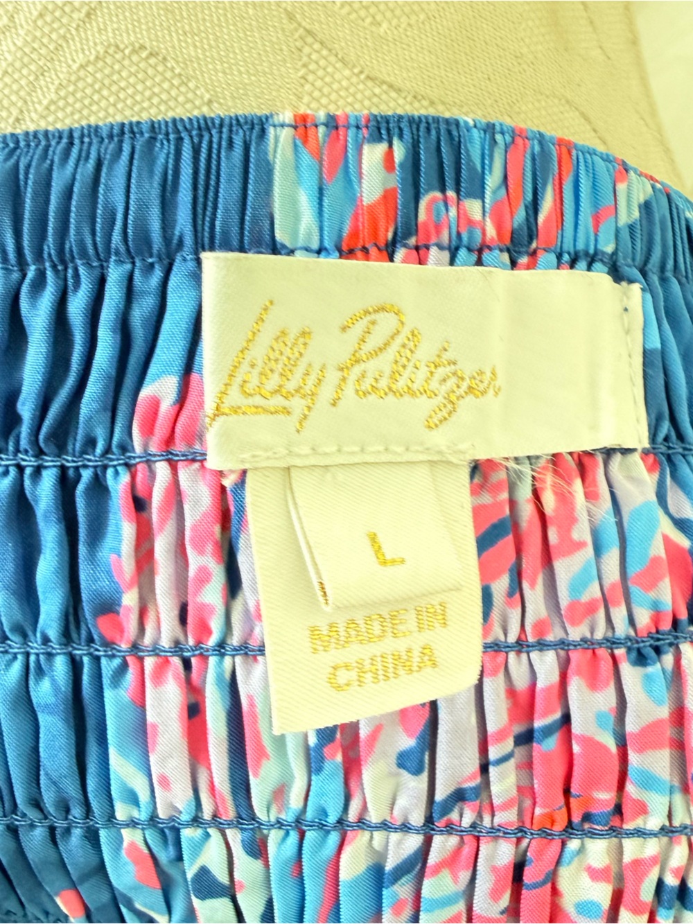 Lilly Pulitzer, 2 Piece Set Croix Top & Deavan Midi Skirt Blue Pink EUC Size L - Picture 6 of 7